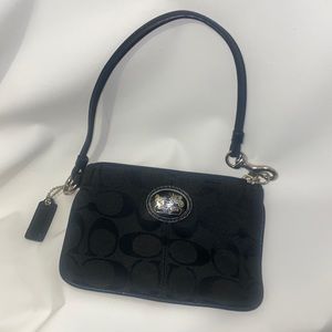 Coach Sutton Signature Small Black Wristlet